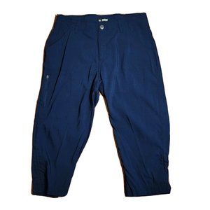 KHOMBU Solid All Blue Cropped Outdoor Lightweight Pants‎ Womens Size M Medium